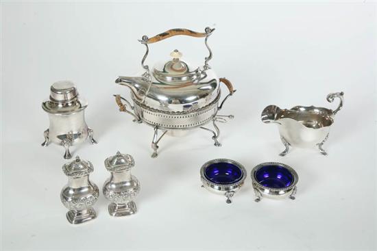 Appraisal: FIVE PIECES OF SILVERPLATE Teapot on a stand with ivory