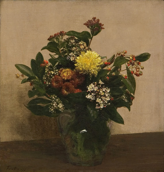 Appraisal: FANTIN-LATOUR HENRI French - ''Bouquet d'Hiver'' oil on canvas x