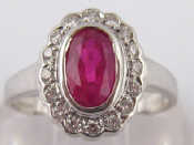 Appraisal: An carat white gold ruby and diamond ring the ruby