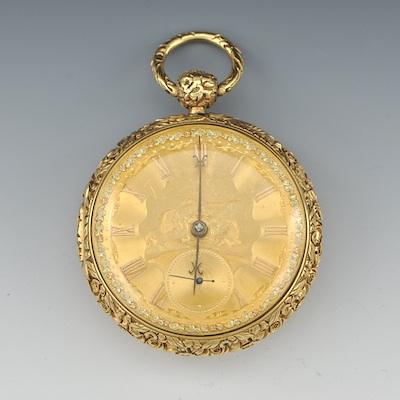 Appraisal: An Fine English Gold Open Face Pocket Watch by Joseph