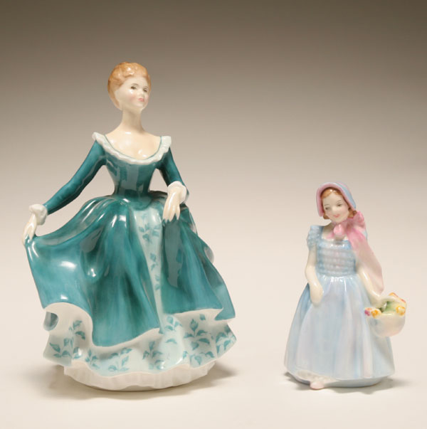 Appraisal: Two Royal Doulton female figures Wendy and Janine and respectively