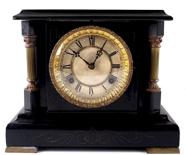 Appraisal: Early 's Waterbury Clock Co Mantle Clock For your consideration