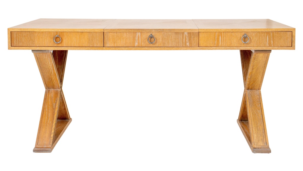 Appraisal: JEAN MICHEL FRANK STYLE CERUSED OAK DRESSING TABLE Jean Michel