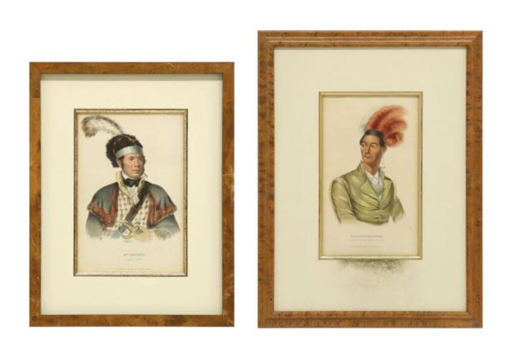 Appraisal: lot of Framed lithographs with hand coloring on paper after