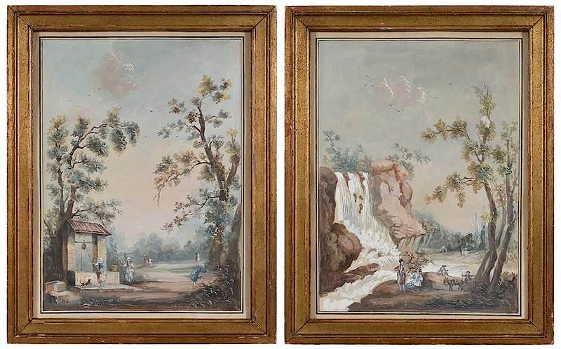 Appraisal: A Pair French School Scenes th th century style Figures