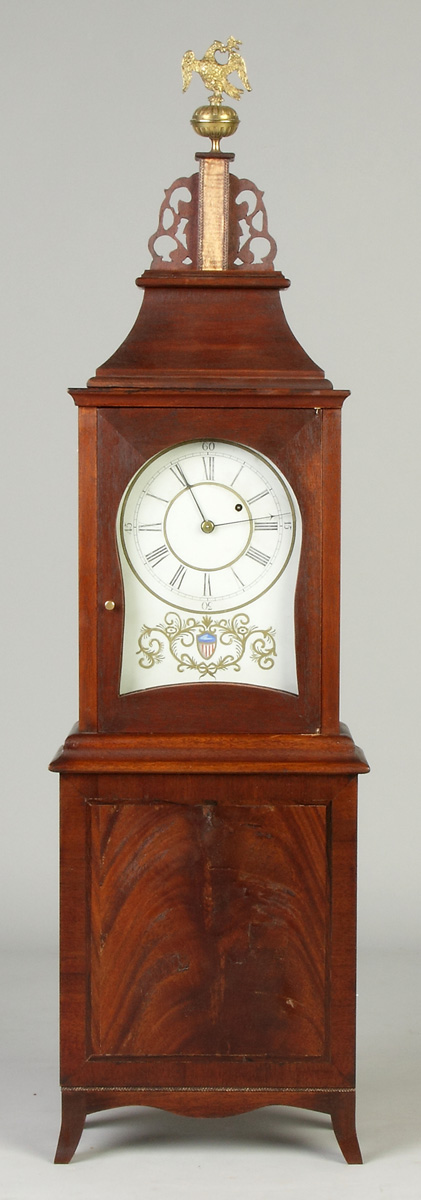 Appraisal: MA Style Bench Made Shelf Clock Mahogany case