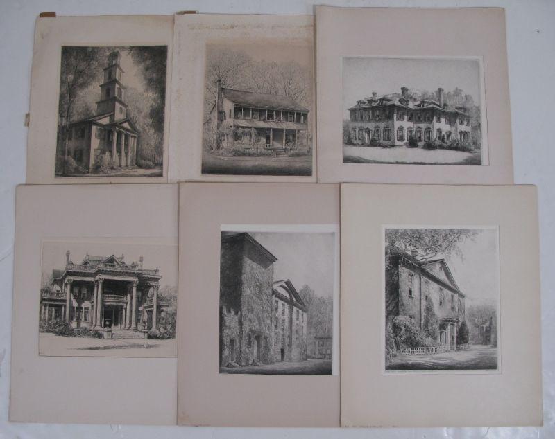 Appraisal: Louis Orr CT France - Six NC Etchings all etchings