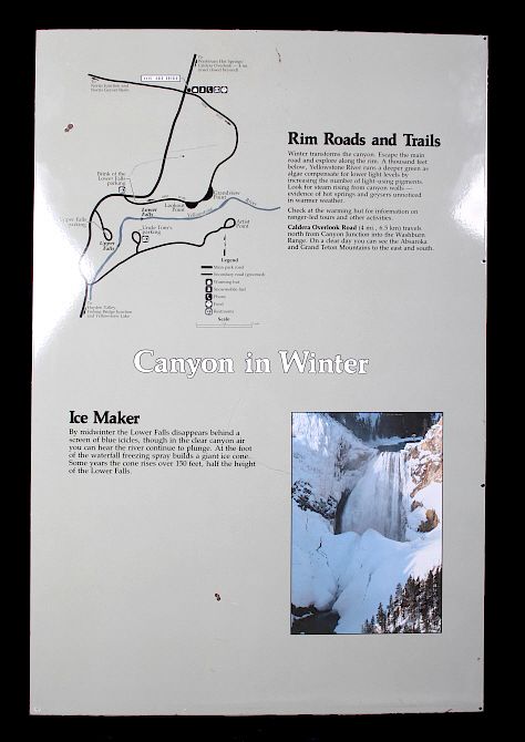 Appraisal: Porcelain Enamel Yellowstone Canyon in Winter Map For sale in