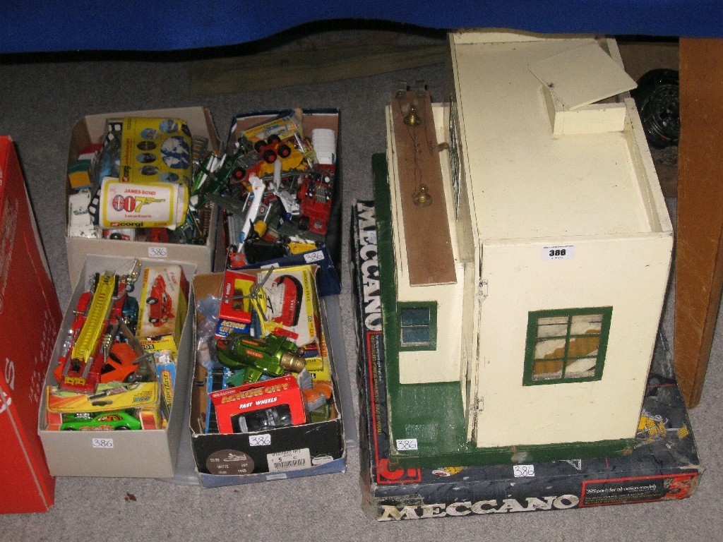 Appraisal: Lot comprising toy garage Meccano set and four boxes of