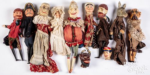 Appraisal: PUNCH AND JUDY CARVED AND PAINTED WOOD PUPPETSPunch and Judy