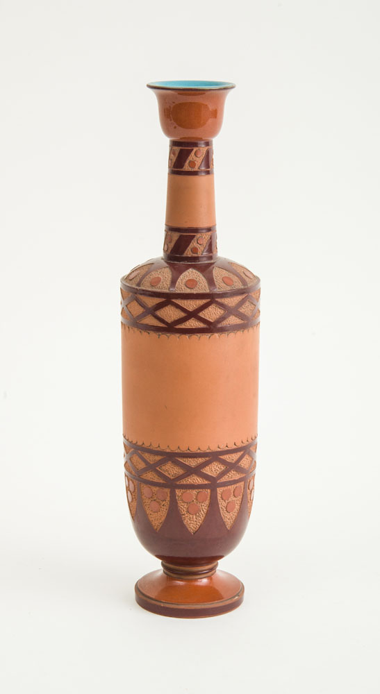 Appraisal: WATCOMBE TERRACOTTA CO TORQUAY Vase with Celeste decoration incised 'JY'