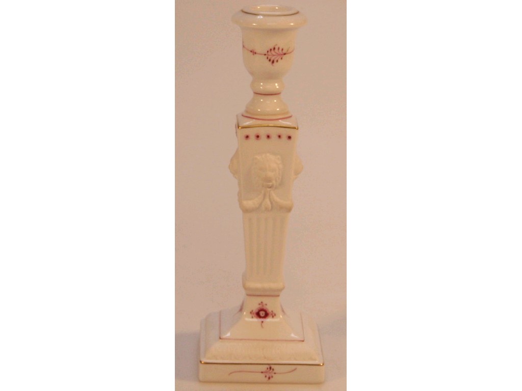 Appraisal: A Royal Copenhagen porcelain candlestick of classical design hand painted