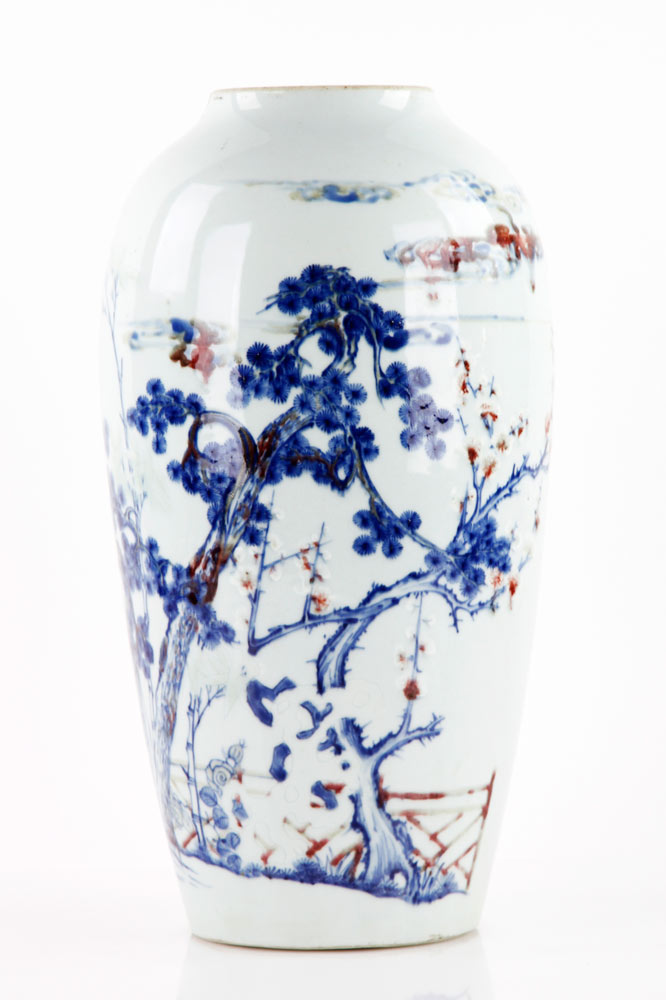 Appraisal: - Chinese Douchi Vase Douchi vase with a tree and