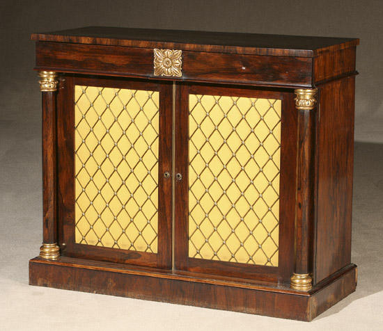 Appraisal: Regency Parcel Gilt Rosewood Side Cabinet Early th Century The