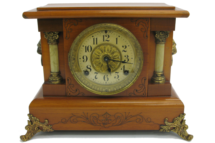 Appraisal: SETH THOMAS WOOD CASED MANTEL CLOCK adamantine finish patent dated