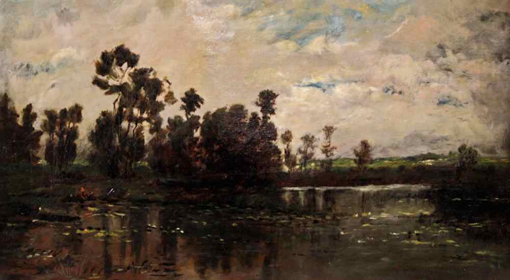 Appraisal: CIRCLE OF CHARLES FRANCOIS DAUBIGNY FRENCH - LANDSCAPE Oil on