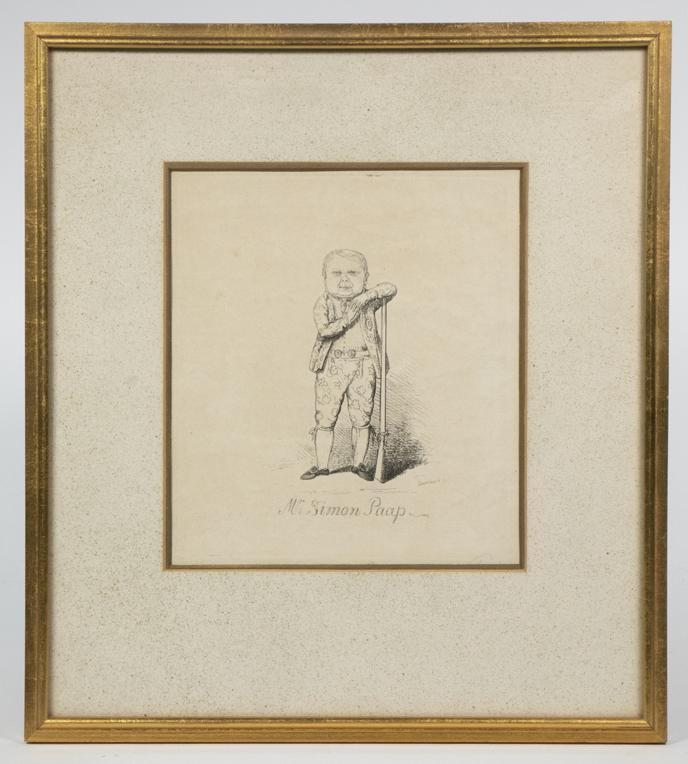 Appraisal: GEORGE CRUIKSHANK UK - Mr Simon Paap etching on paper