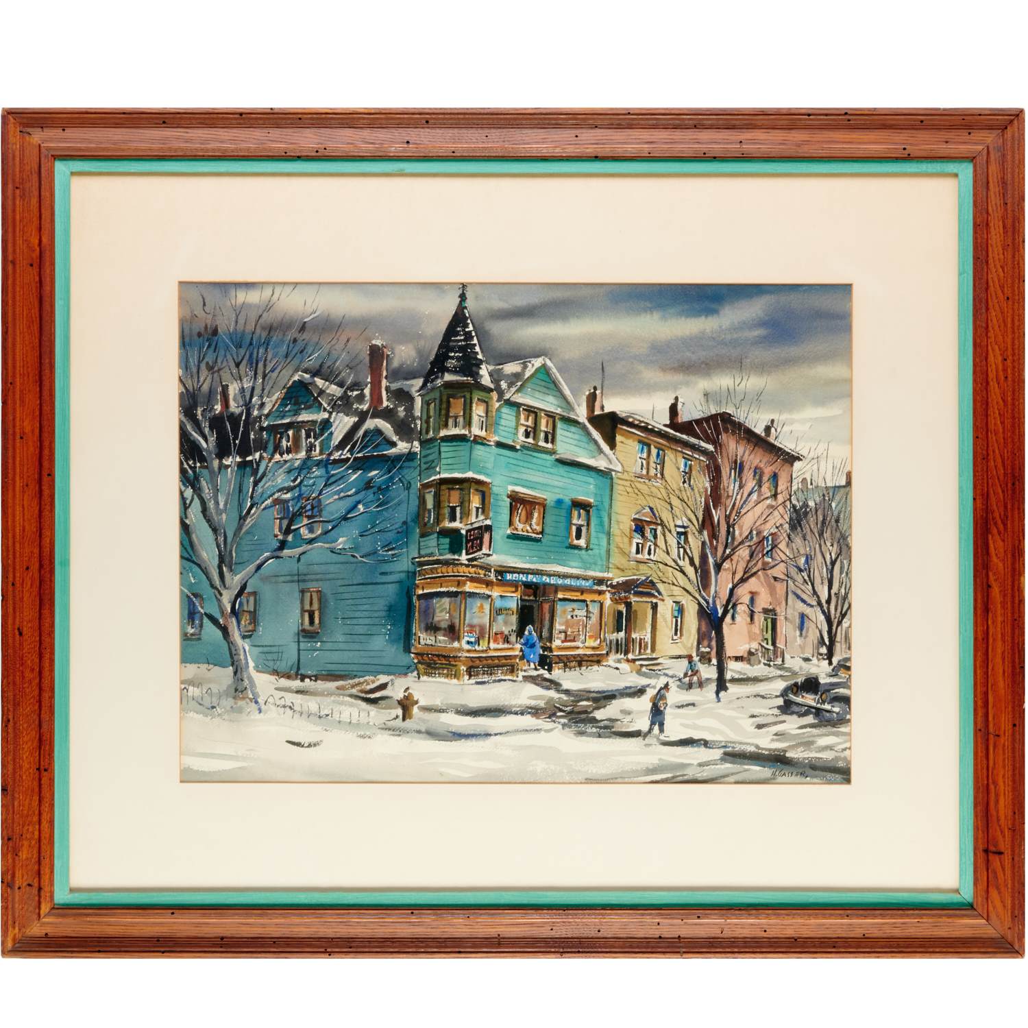 Appraisal: HENRY GASSER WATERCOLOR ON PAPER Henry Gasser American - Corner