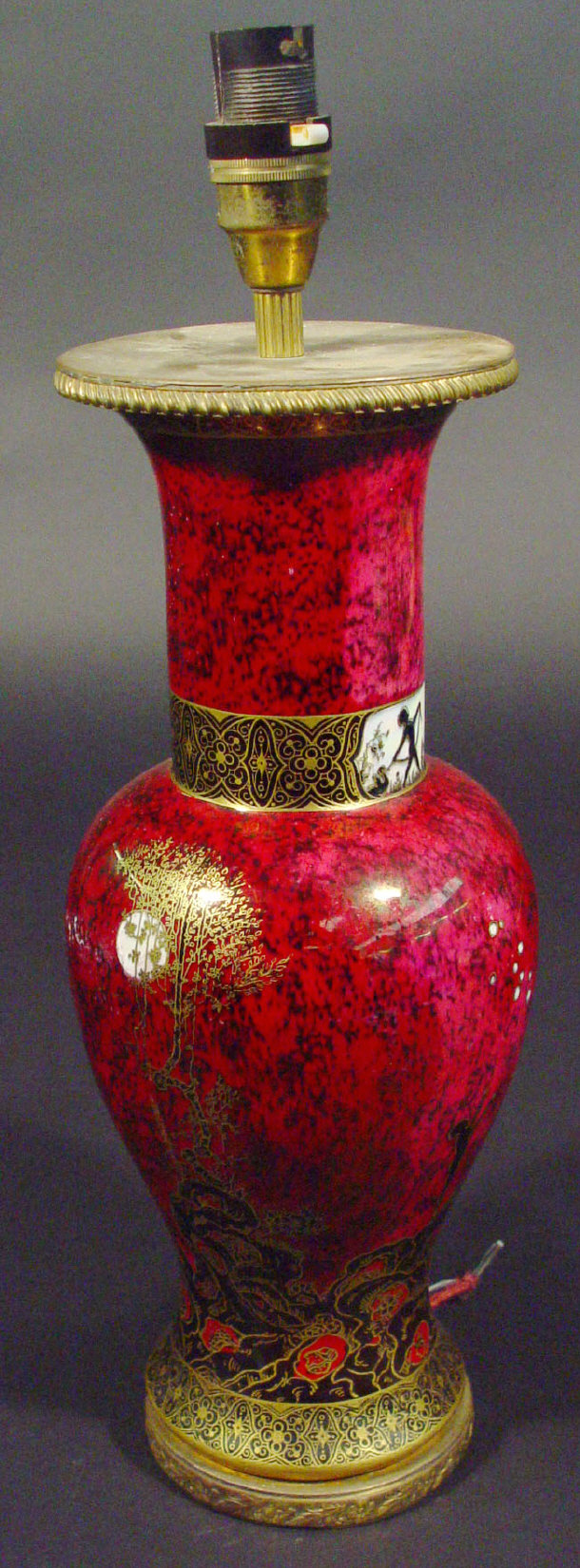 Appraisal: Carltonware Rouge Royale lamp base enamelled and gilded with figures