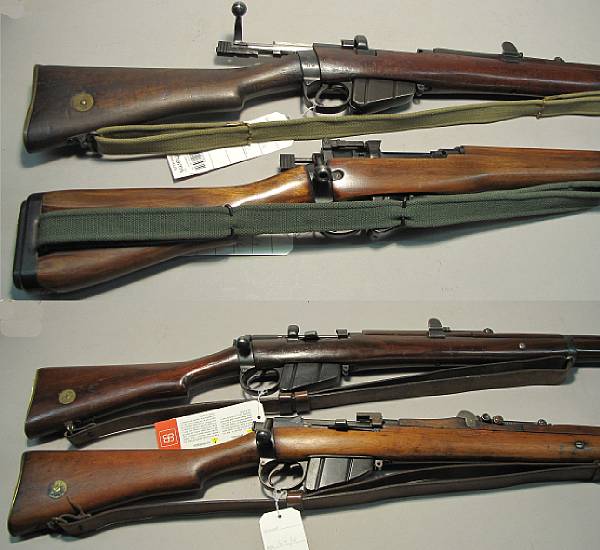 Appraisal: A lot of four Enfield bolt action service rifles Comprising