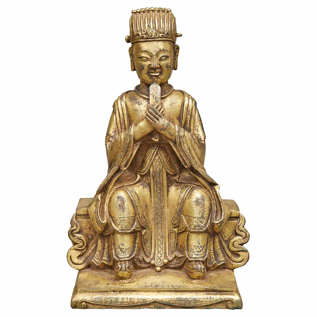 Appraisal: Chinese Gilt-Bronze Figure of a Daoist Immortal th Century Cast