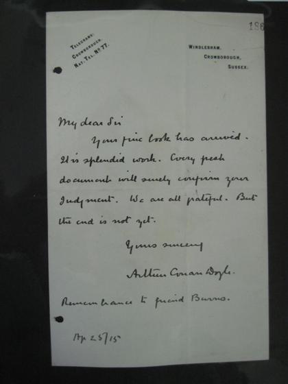 Appraisal: piece Autograph Letter Signed Doyle Arthur Conan Crowborough Sussex April