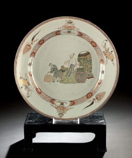 Appraisal: Large and Impressive Chinese Export Famille Verte Porcelain Charger Kangxi