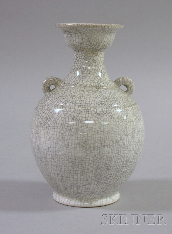 Appraisal: White Crackle Glaze Vase ht in