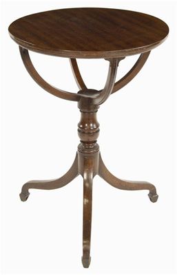 Appraisal: A mahogany globe stand later converted to an occasional table