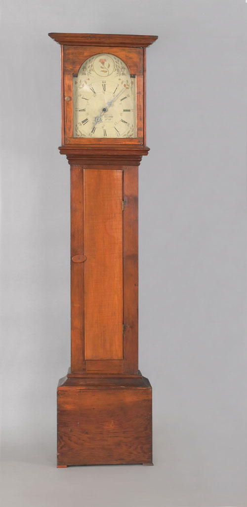 Appraisal: Massachusetts pine tall case clock ca with a thirty hour