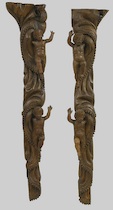 Appraisal: Two Carved Wooden Architectural Fragments circa th th Century Two