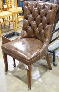 Appraisal: George III style leather side chair executed in vinyl having