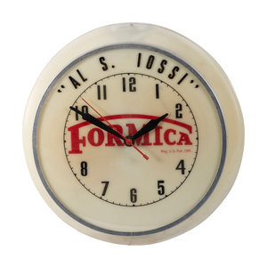 Appraisal: A Formica Dualite Advertising Clock th Century Diameter x depth