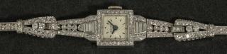 Appraisal: Lady's Art Deco diamond platinum watch l Lady's Art Deco