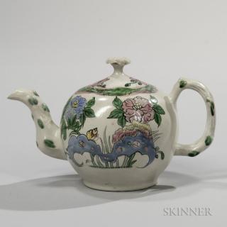 Appraisal: Staffordshire Salt-glazed Stoneware Teapot and Cover England c globular shape