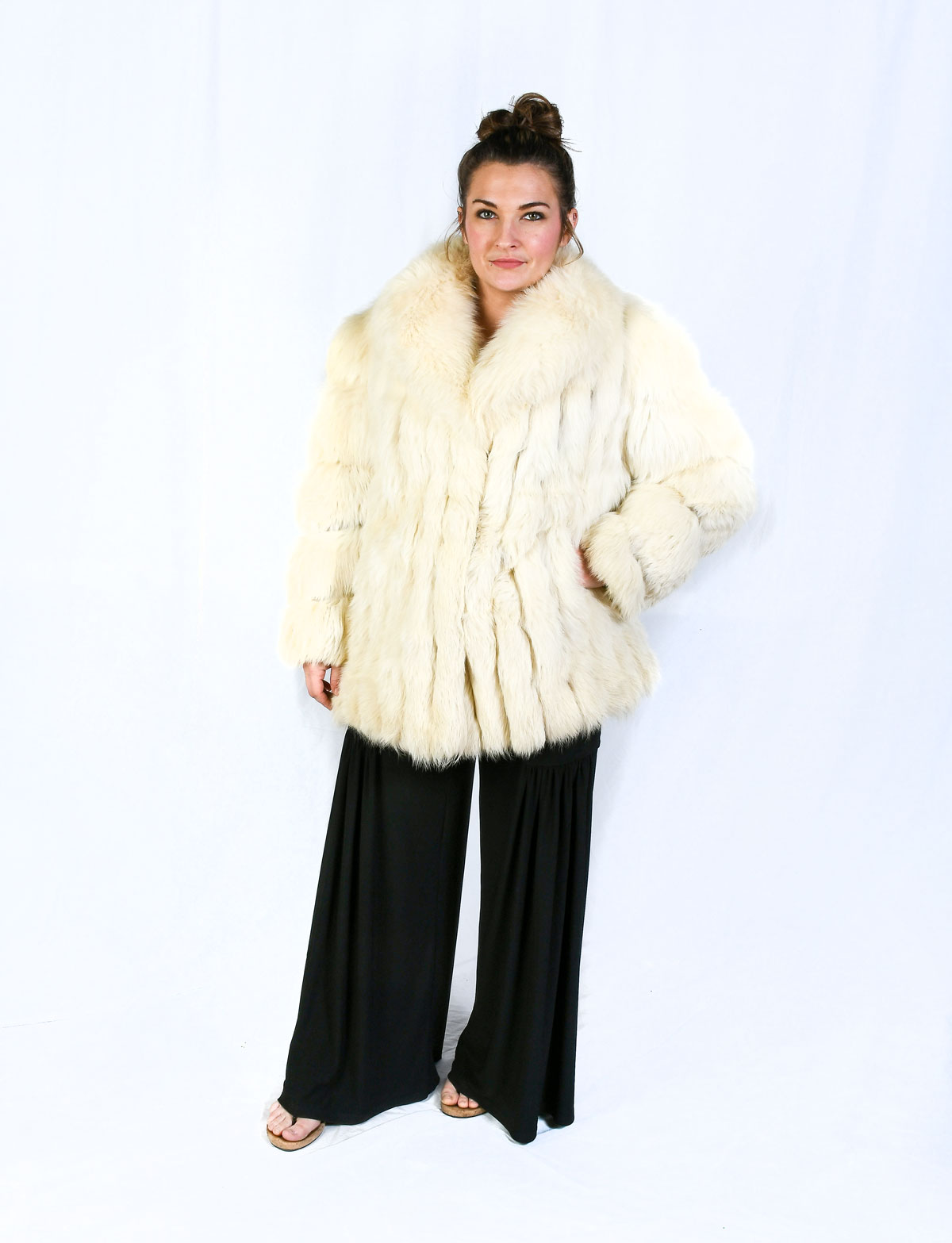 Appraisal: SAGA FOX FUR JACKET Fun blond jacket with size M