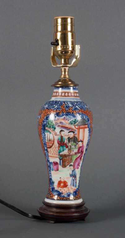 Appraisal: Chinese Export porcelain garniture in the mandarin palette mounted as