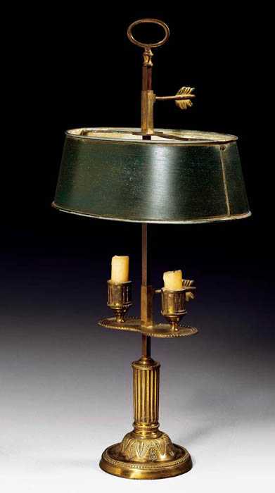 Appraisal: SMALL TABLE LAMP so-called lampe bouillotte Louis XVI Paris th