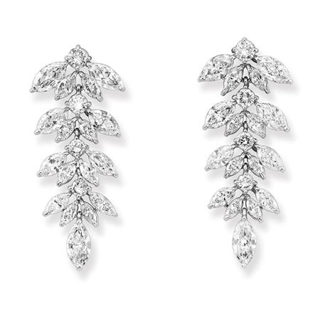 Appraisal: Pair of Diamond Pendant-Earrings Estimate -