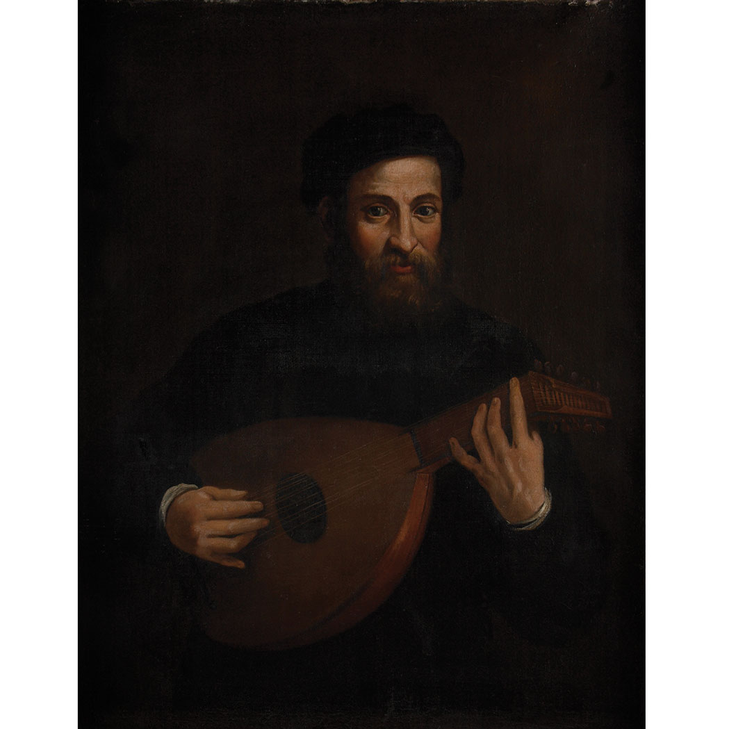 Appraisal: Northern Italian School th Century Man Playing a Lute Oil