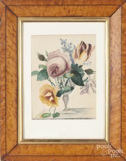 Appraisal: American watercolor floral drawing th c '' x ''