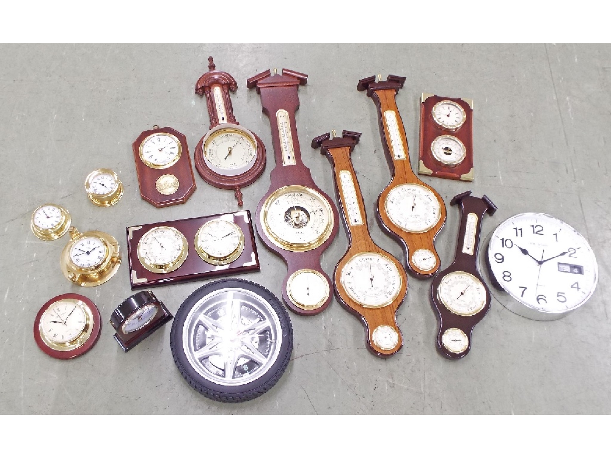 Appraisal: Fifteen various new and boxed clocks and barometers