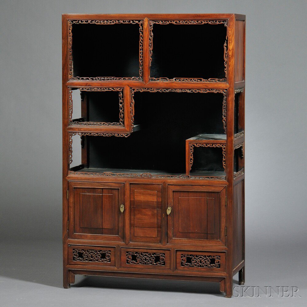 Appraisal: Display Cabinet China th th century hardwood upper part has