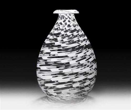 Appraisal: ARCHIMEDE SEGUSO VASE vers Verre incolore tachet blanc En forme