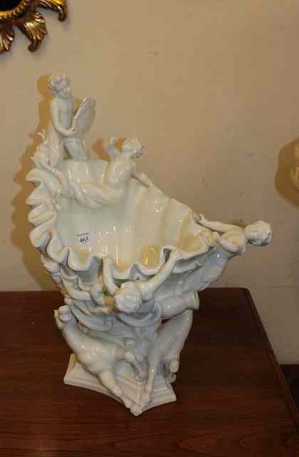 Appraisal: A WHITE PORCELAIN CAPO DI MONTE TABLE CENTRE in the