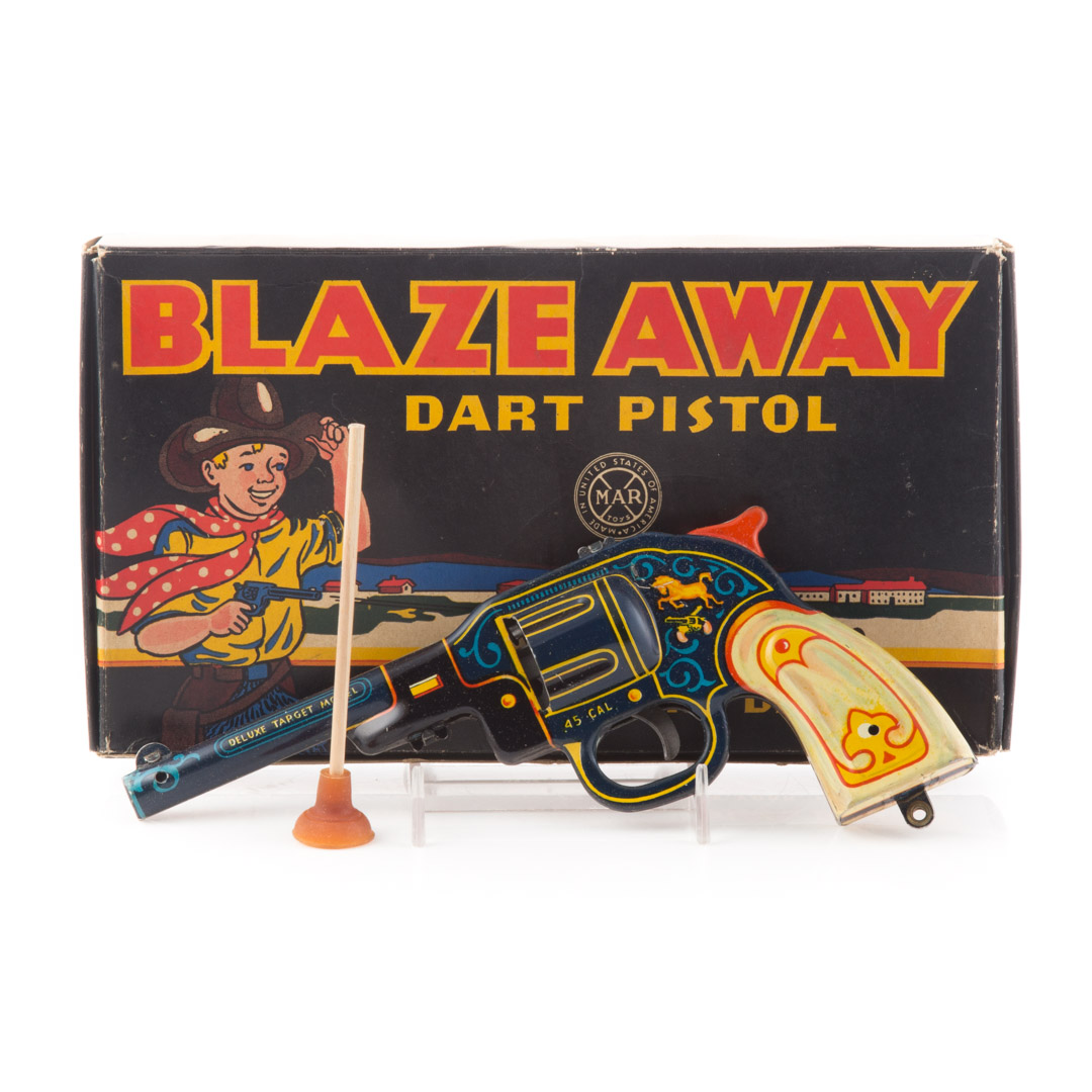 Appraisal: Marx Blaze Away Dart Pistol with box game is complete