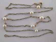 Appraisal: A French hallmarked carat white gold and untested pearl necklace