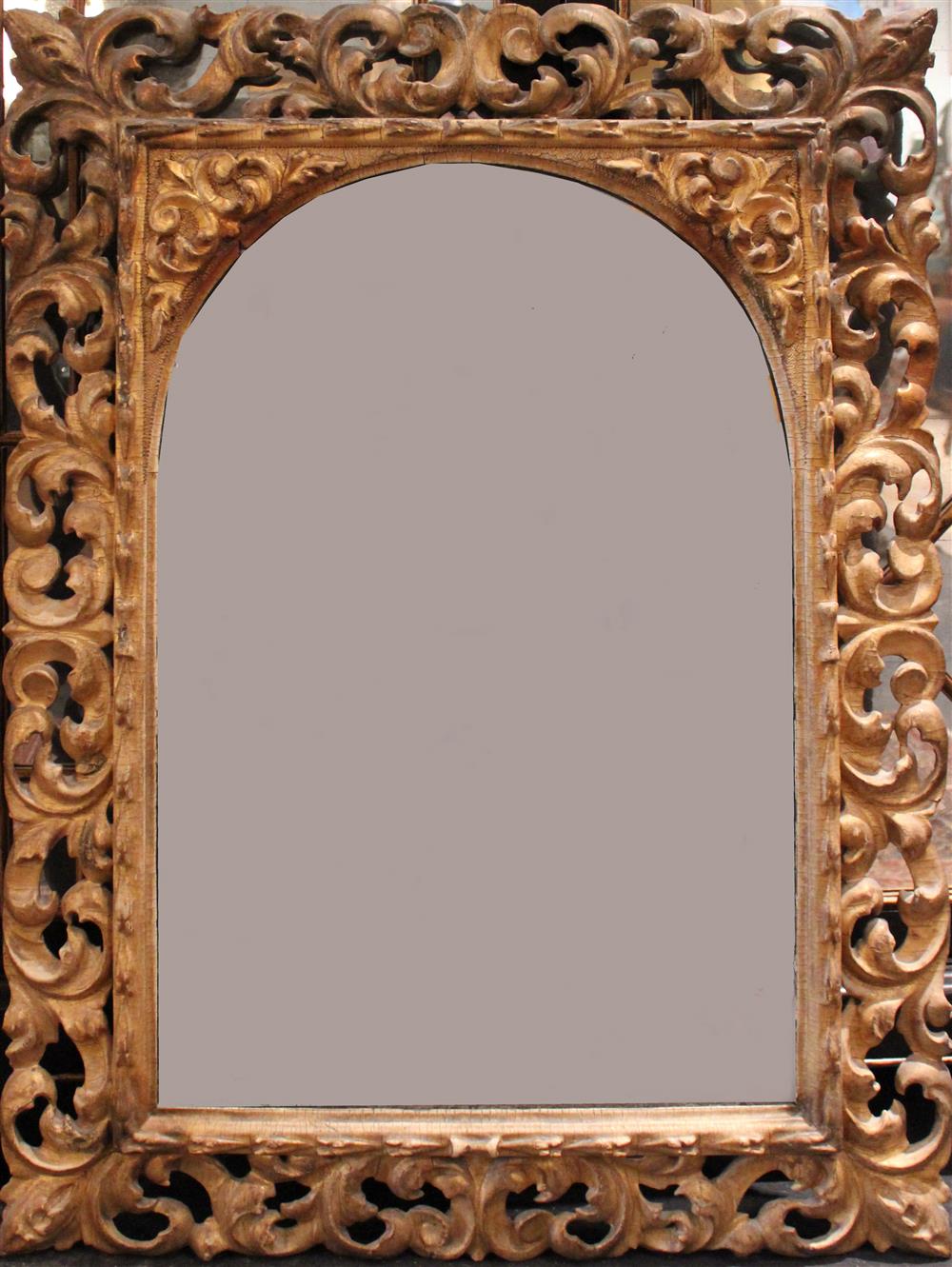 Appraisal: CONTINENTAL GILT CARVED PIERCED MIRROR h w in Provenance Property