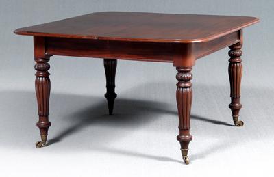 Appraisal: William IV mahogany dining table top with two wide leaves