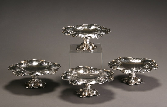 Appraisal: Assembled Set of Four Gorham Martel Silver Tazzas Providence -